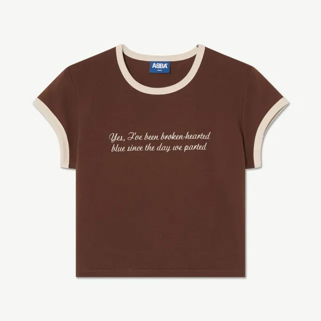 ABBA Mamma Mia Baby Tee Marrone Cotone Ringer