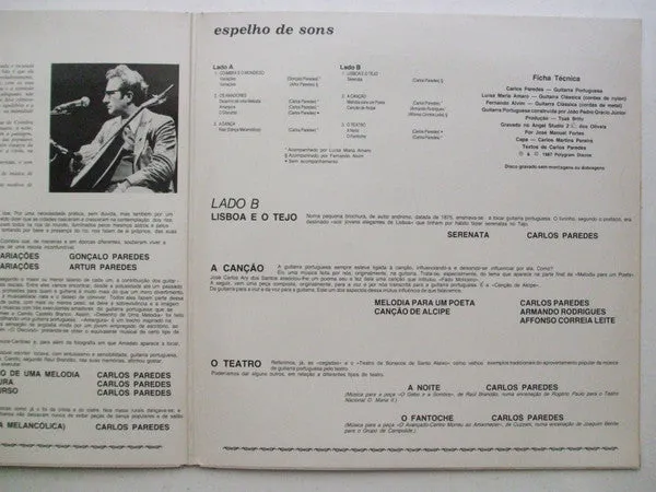 Carlos Paredes Espelho De Sons vinile LP fado 1988