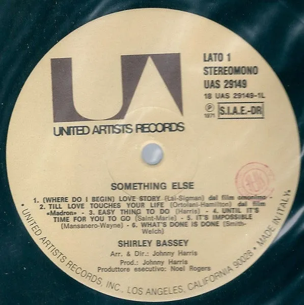 Shirley Bassey Something Else LP apribile usato soul