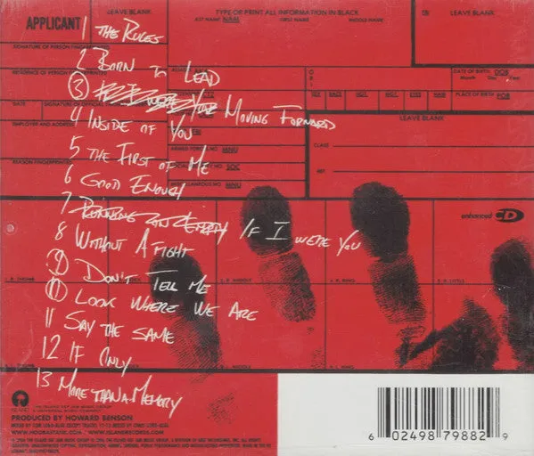 Hoobastank Every Man For Himself CD Album rosso