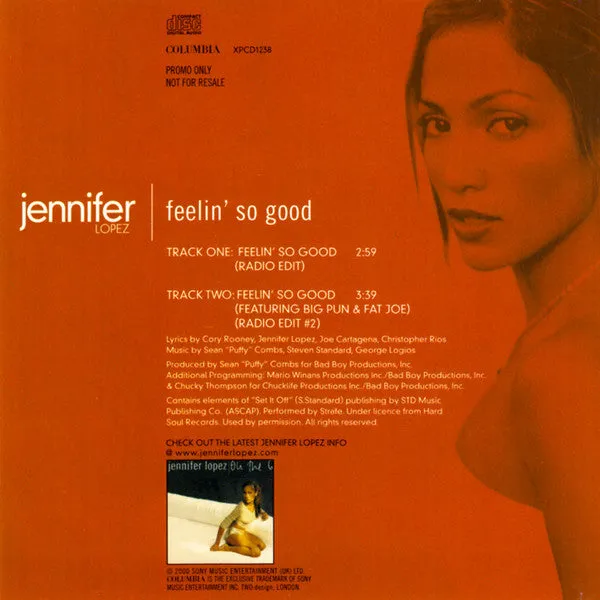 Jennifer Lopez Feelin' So Good CD singolo promo 2000