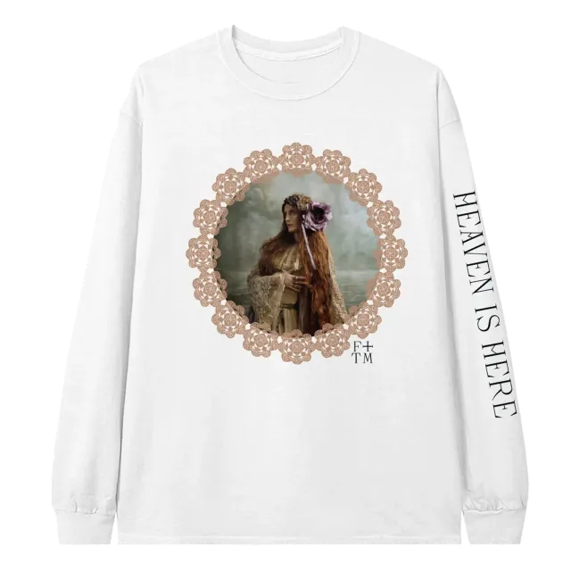 Polydor Records Heaven is Here maglia bianca maniche lunghe