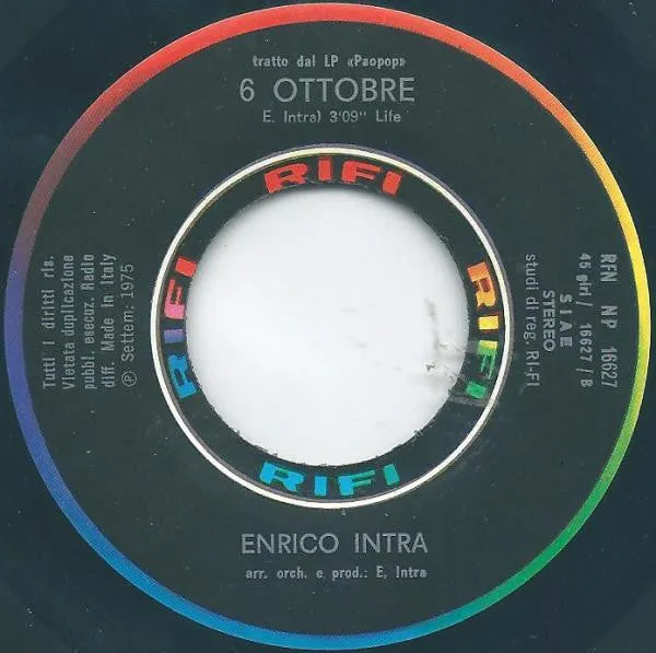 Enrico Intra Pop Jazz vinile 7" VG jazz-funk 1975