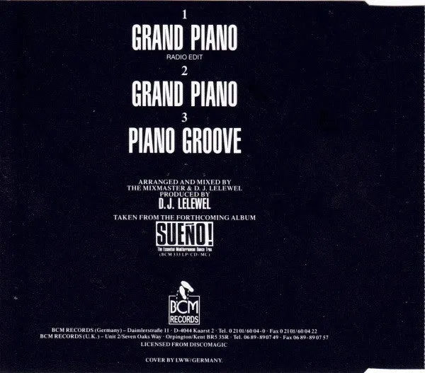 The Mixmaster Grand Piano Piano Groove CD maxi VG+ italo house