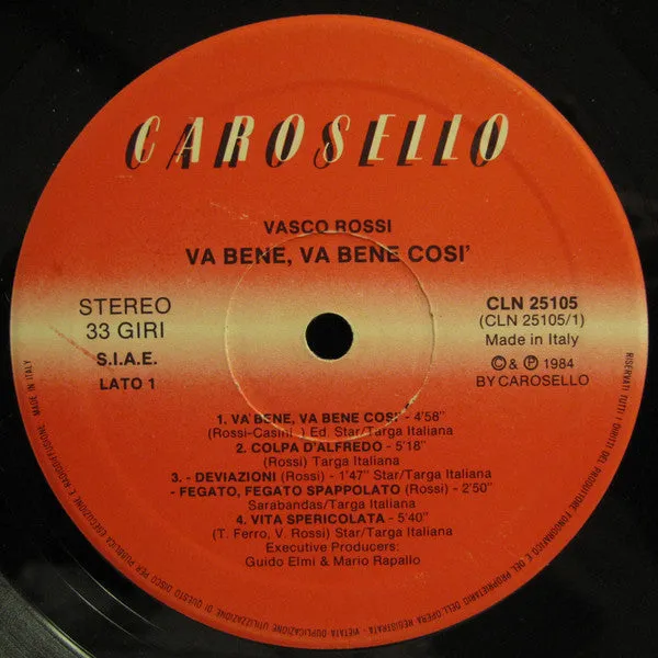Vasco Rossi Va Bene Va Bene Così Live vinile LP usato VG