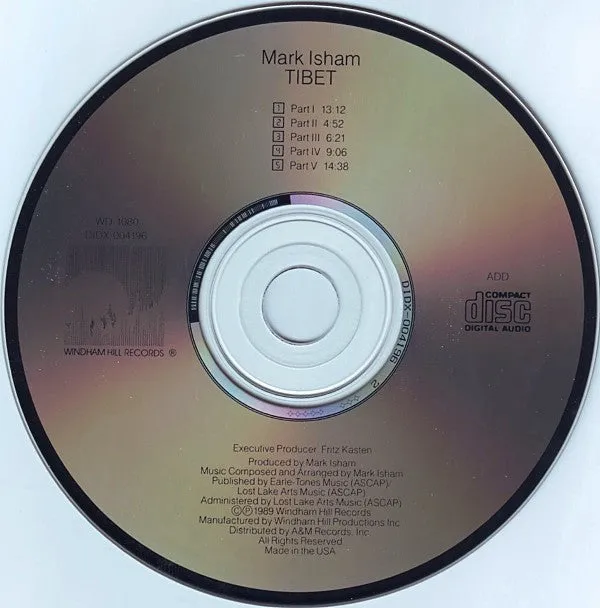 Mark Isham Tibet CD album ambient 1989