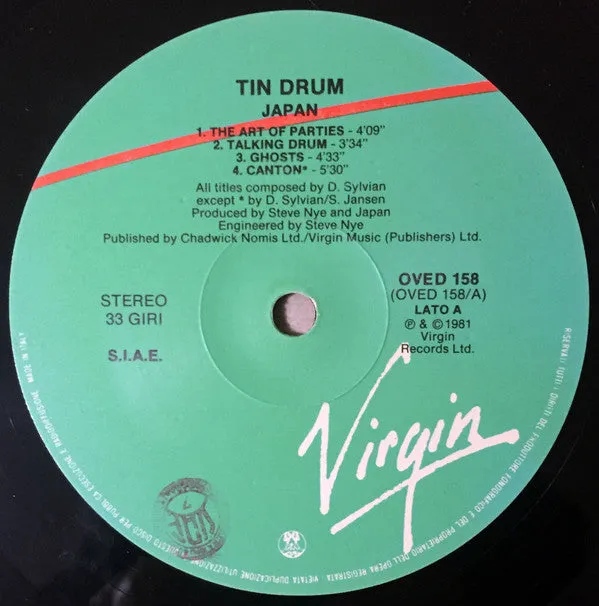 Japan Tin Drum vinile LP ristampa italiana condizioni NM