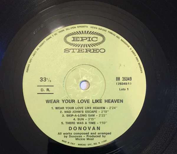 Donovan Wear Your Love Like Heaven LP 1967