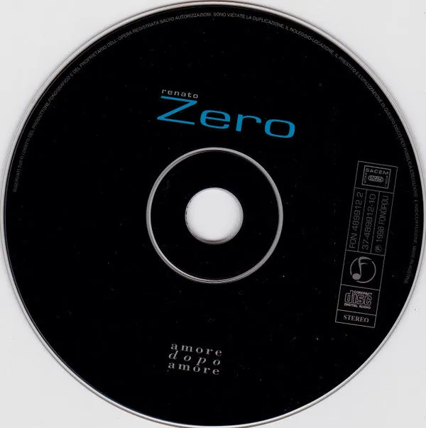 Renato Zero Amore Dopo Amore CD album 1998 usato VG pop rock