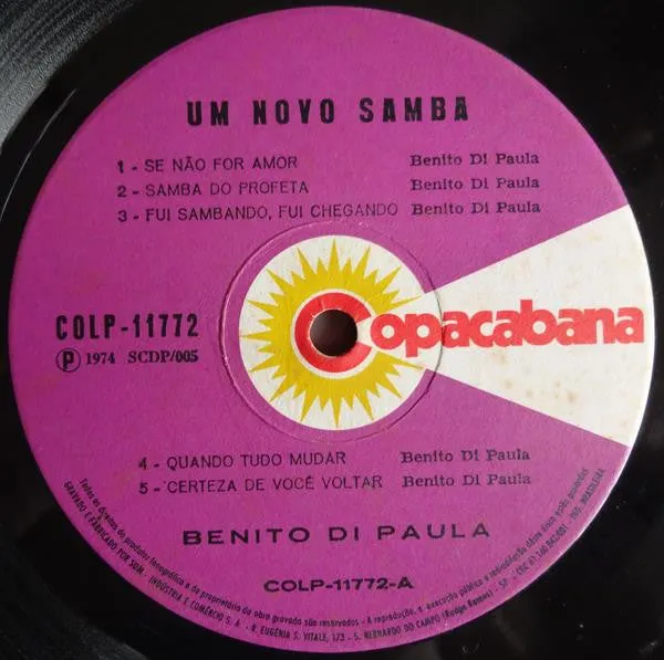 Benito Di Paula Um Novo Samba LP vinile 1974
