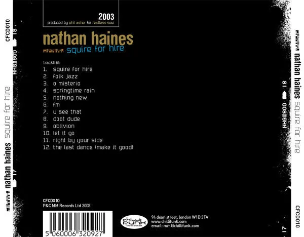 Nathan Haines Squire For Hire CD album UK 2003