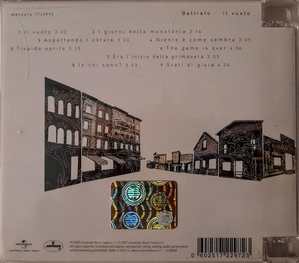 Battiato Il Vuoto CD album Super Jewel Box VG+
