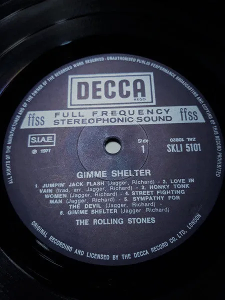 Rolling Stones Gimme Shelter LP compilation vinile italiano NM
