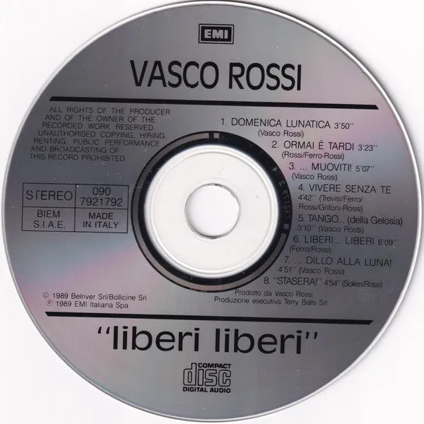 Vasco Rossi Liberi Liberi CD album pop rock remaster