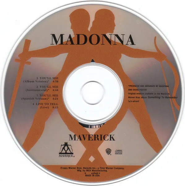 Madonna You'll See maxi CD ballad 4 brani