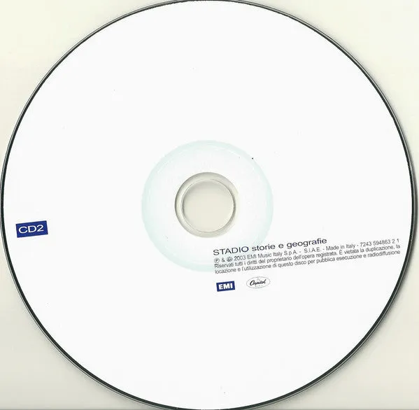 Stadio Storie E Geografie 2xCD compilation pop rock