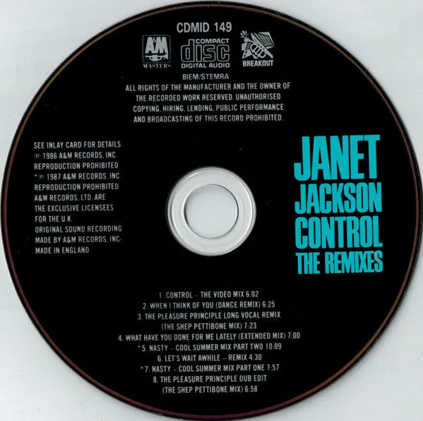 Janet Jackson Control Remixes CD compilation