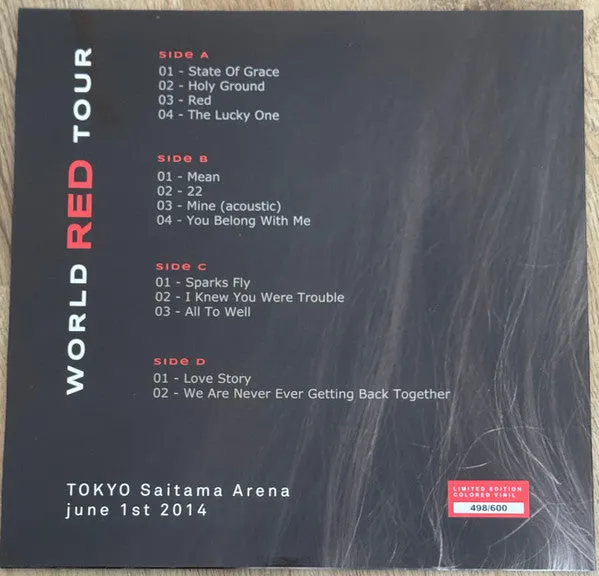Taylor Swift World Red Tour 2 LP vinile rosso live
