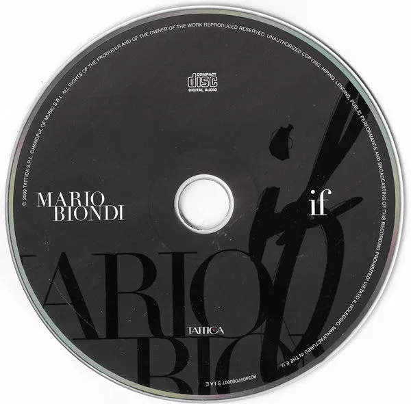 Mario Biondi If CD album digibook soul 2009