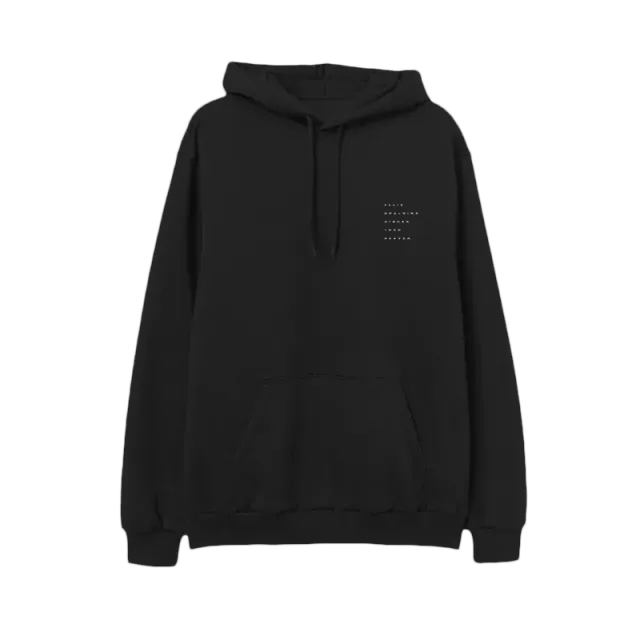 Hand Print Hoodie felpa in cotone nera