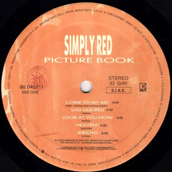 Simply Red Picture Book LP vinile 1985 soul