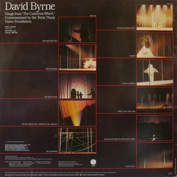 David Byrne Catherine Wheel LP album tedesco usato