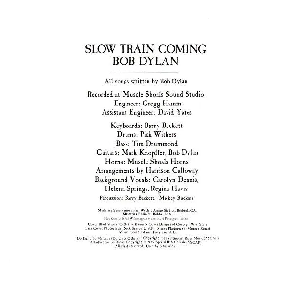 Bob Dylan Slow Train Coming LP vinile ristampa