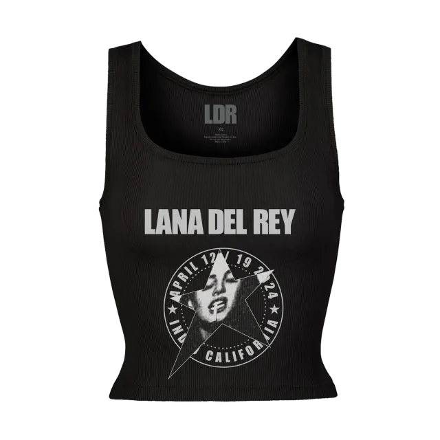 Lana Del Rey Logo canotta nera cropped cotone