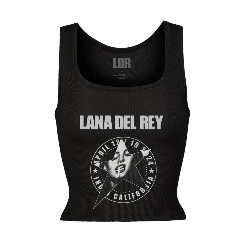Lana Del Rey Logo canotta nera cropped cotone