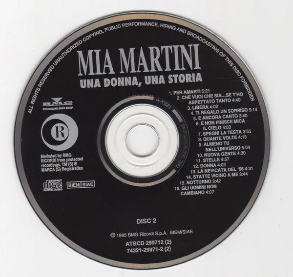 Mia Martini Una Donna Una Storia 2xCD compilation VG+