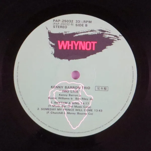 Kenny Barron Imo Live LP promo giapponese usato