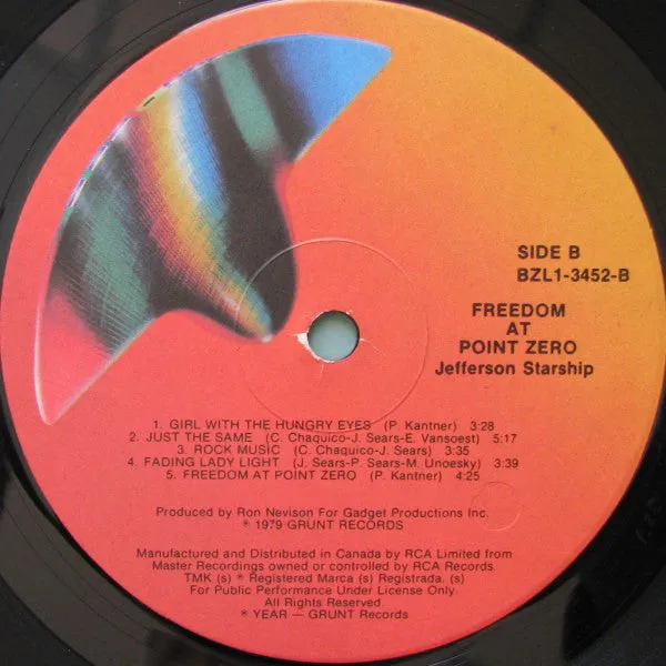 Jefferson Starship Freedom At Point Zero vinile LP gatefold