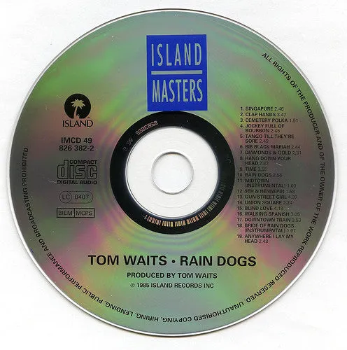 Tom Waits Rain Dogs CD ristampa alternative blues rock