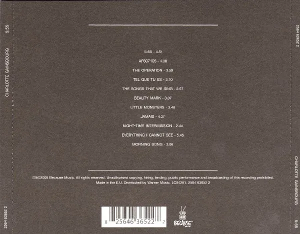 Charlotte Gainsbourg 5:55 CD album pop chanson usato