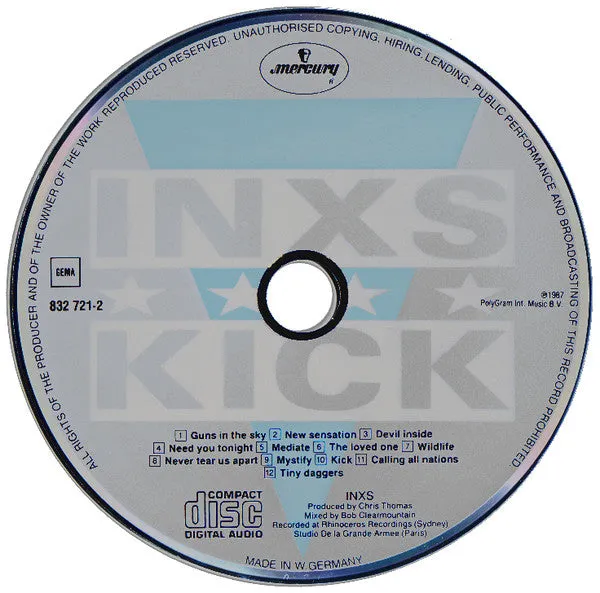INXS Kick CD 1987 synth pop PDO Mercury