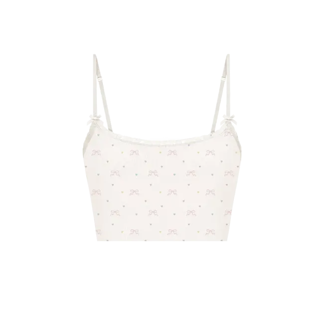 Crop Cami top corto fiori festival poliestere taglie S-XXL