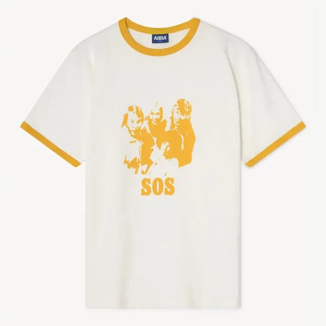 ABBA SOS Ringer maglietta panna/gialla in cotone