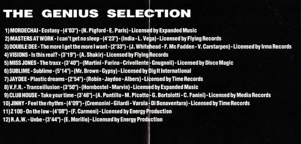 Various The Genius Selection CD compilation house 1993
