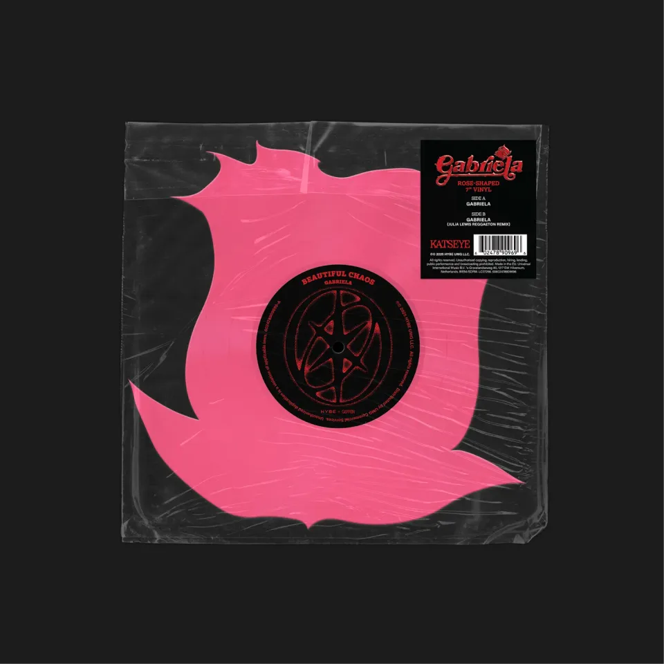 KATSEYE Gabriela vinile 7" sagomato rosa limited