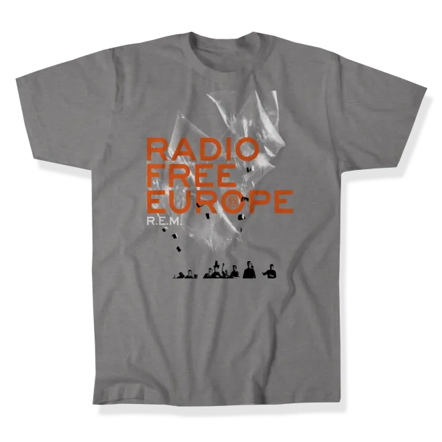 R.E.M. Radio Free Europe 2025 maglietta grigia cotone unisex