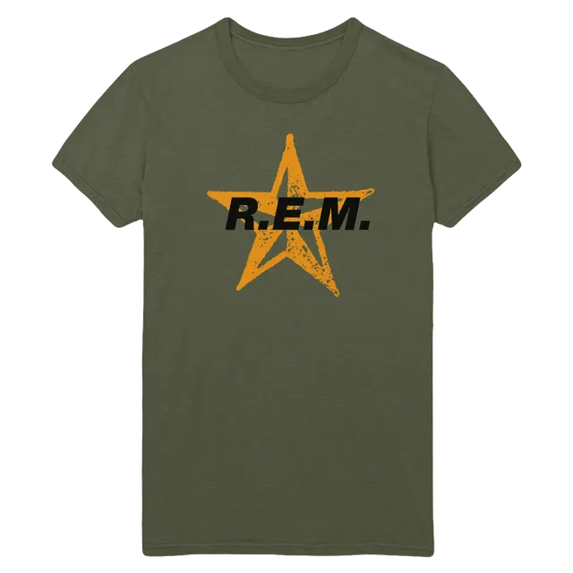 R.E.M. Star Tech maglietta verde army cotone unisex