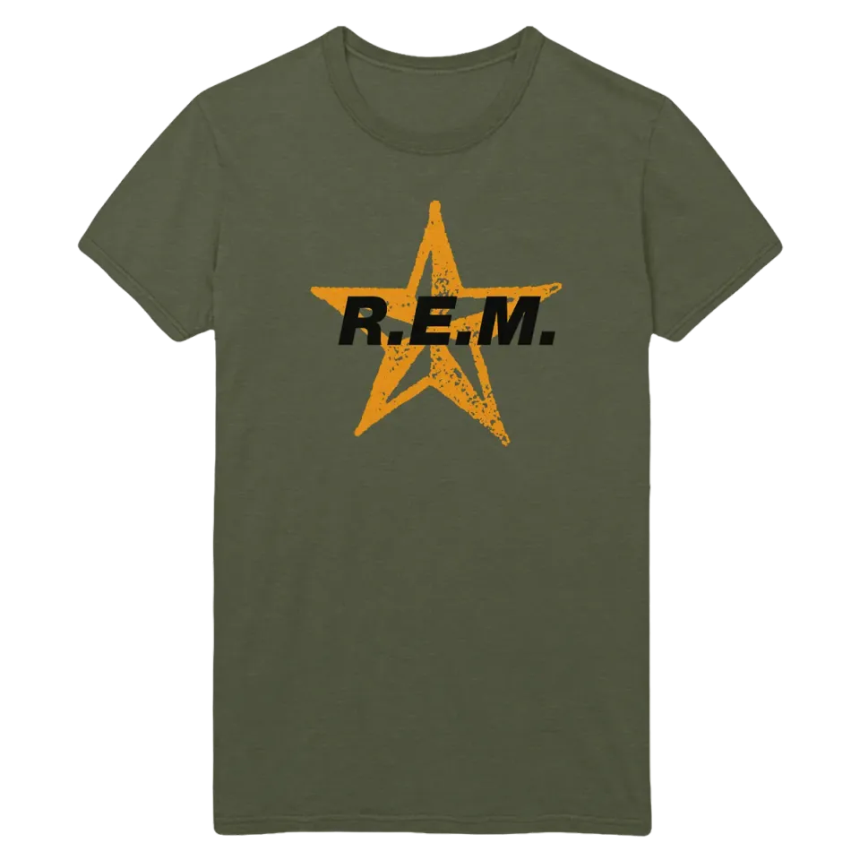 R.E.M. Star Tech maglietta verde army cotone unisex