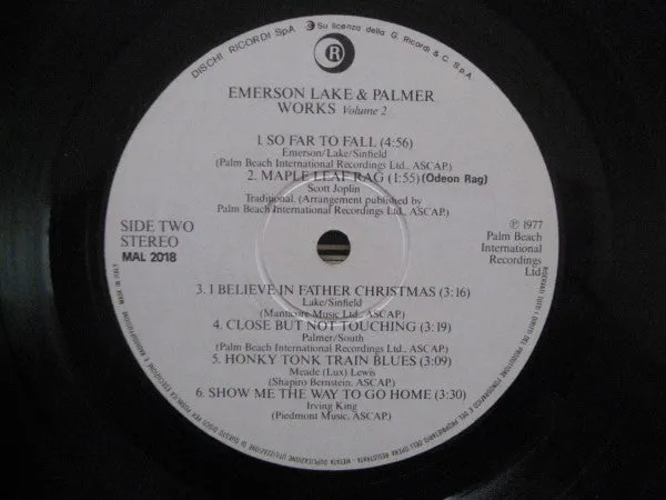 Emerson Lake Palmer Works Volume 2 vinile LP prog