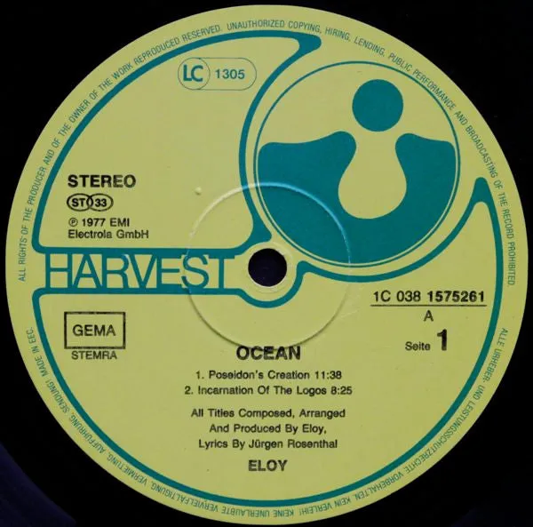 Eloy Ocean LP vinile ristampa gatefold prog