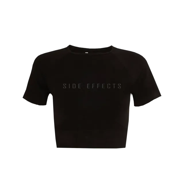 Polydor Becky Hill Side Effects top crop nero diamante