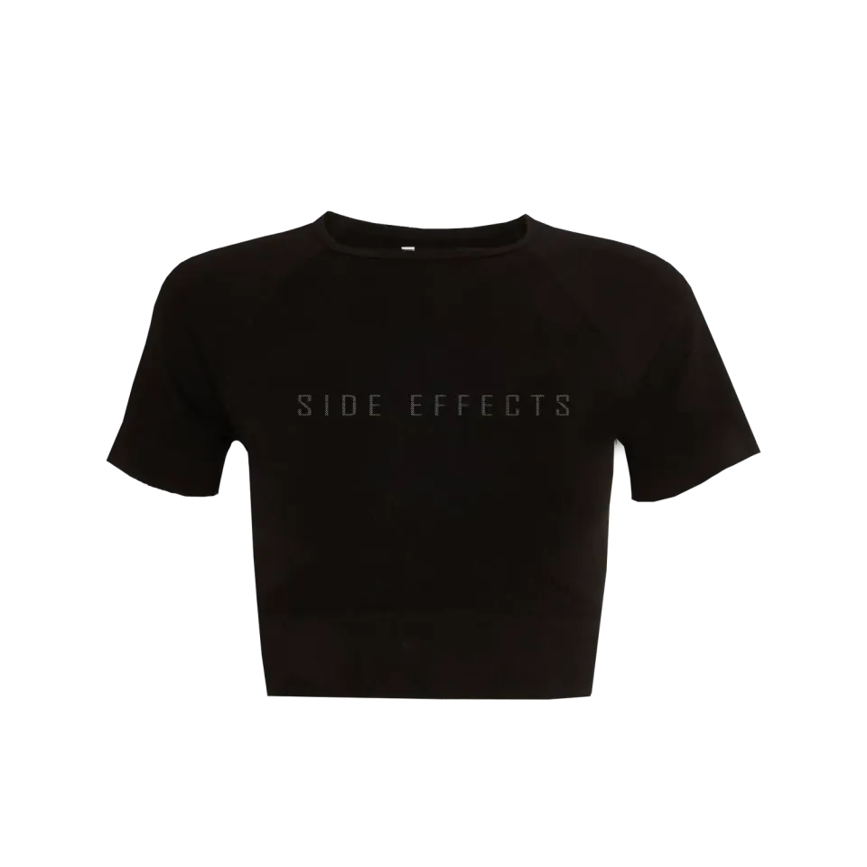 Polydor Becky Hill Side Effects top crop nero diamante