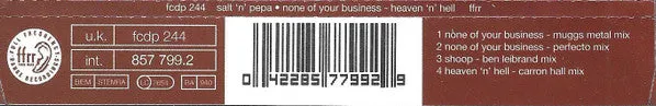 Salt'N'Pepa None Of Your Business CD singolo VG+