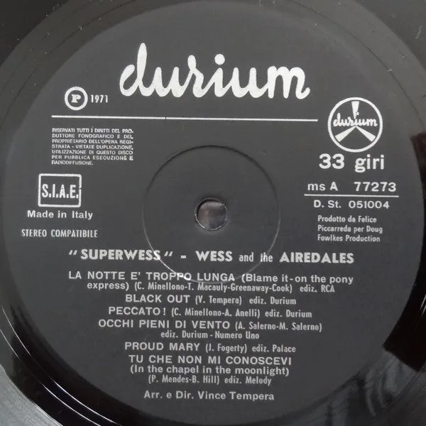Wess Superwess LP vinile italiano 1971 G+