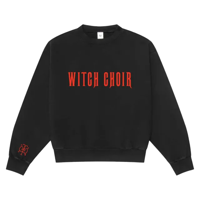 Florence Machine Witch Choir felpa nera ricamata oversize