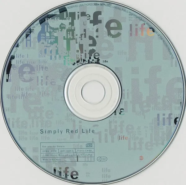 Simply Red Life CD album 1995 jewel case